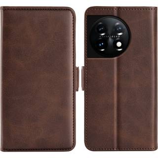 SKALO OnePlus 11 5G Premium Wallet Flip Cover - Brun