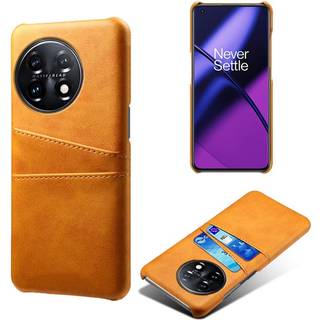 SKALO OnePlus 11 5G PU-læder Kortholder Cover - Lys brun