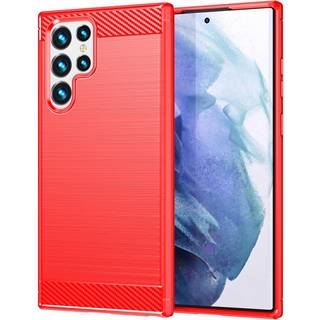 SKALO Samsung S23 Ultra Armor Carbon Stødsikker TPU-cover - Rød