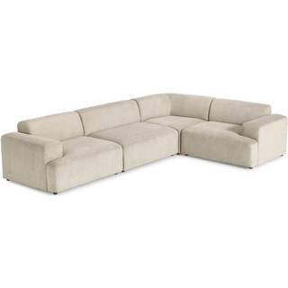 Stort hjørnesofa Melva (4-personers) i riflet fløjl