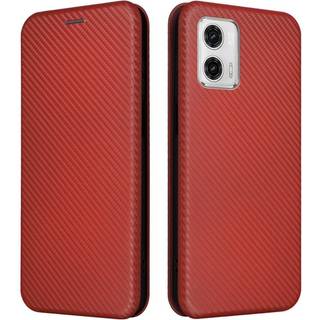 SKALO Motorola Moto G23 4G Carbon Fiber Pungetui - Brun