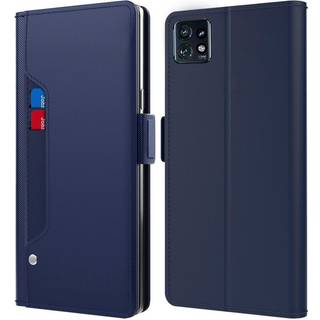 SKALO Motorola Edge 40 Pro 5G Kortholder Mirror Flip Cover - Blå