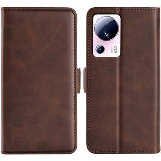 SKALO Xiaomi 13 Lite Premium Wallet Flip Cover - Brun
