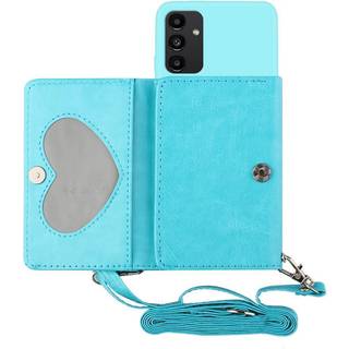 SKALO Samsung A14 4G/5G TPU Cover med Heart Wallet - Turkis
