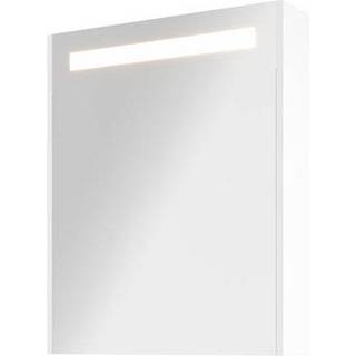 Sanibell Proline spejlskab med LED belysning og hvid højglans sidepaneler 60x74cm