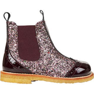Angulus Bordeaux Multi Glitter Støvlette Med Hulmønster - Str. 26
