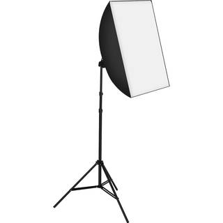 2x studielys med softbox, stativ og transporttaske model 1 - sort