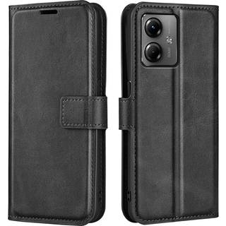 SKALO Motorola Moto G14 Premium Wallet Flip Cover - Sort