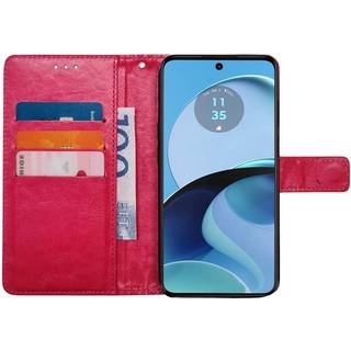 Wallet cover 3-kort Motorola Moto G14 - Lyserød