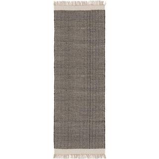 Håndvævet uldtæppe Kim med frynser