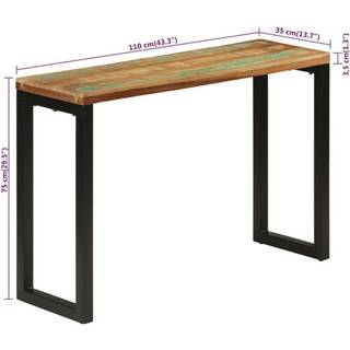 Konsolbord Massivt Træ Med Stålben - 110 cm / Massivt genanvendt træ