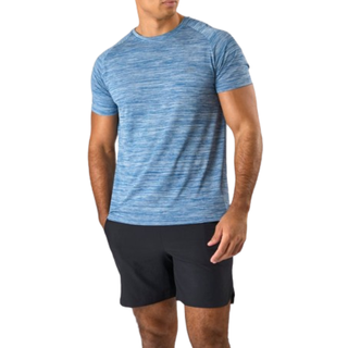 Workout Mesh T-shirt Men Dark Blue Melange