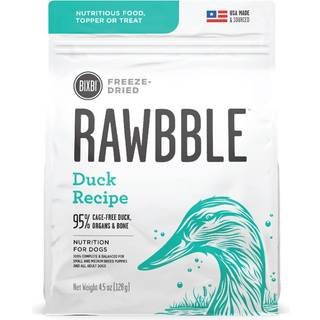 Bixbi Rawbble Freeze Dried Dog Food Duck Opskrift 45 oz - 95 K?d og organer Ingen fyldstof