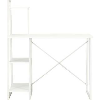 skrivebord med reol 102x50x117 cm hvid