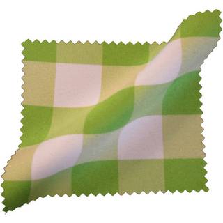 La Linen Polyester Gingham Checkered 108-tommer rund dug White and Lime