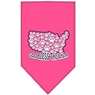 God Bless USA Screen Print Bandana Bright Pink Large
