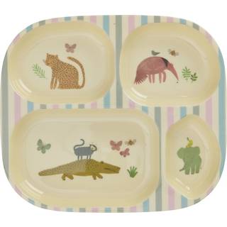 RICE Rice børnetallerken melamin 4 rum Sweet Jungle Print