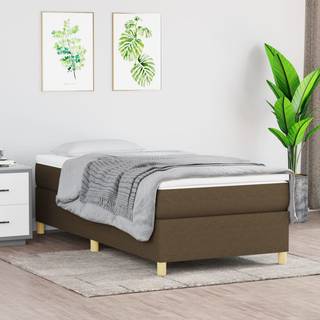 Sengeramme uden madras Mørkebrun 90x200 cm Stof