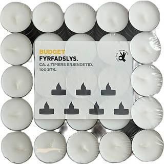 Budget fyrfadslys, 100-pak - hvid (På lager i butik)