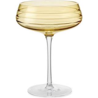 Louise Roe Triple Cut Champagneskål farvet - Champagneglas Mundblæst Krystal Rav - 10504-13-90