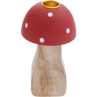 Kerzenständer Pilz rot 9x5cm - Rot