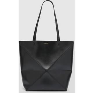 Loewe Puzzle Fold Medium leather tote bag - black - One Size