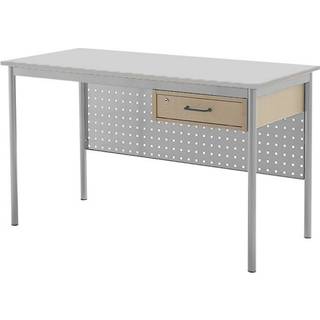 Lærerbord Combi 1400x700 mm Lys grå på alugrå understel
