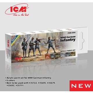 Acrylic paint set for WWI German infantry 6 x 12 ml
