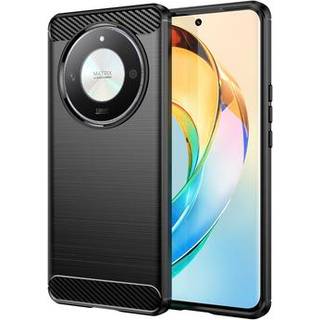 Honor Magic6 Lite Børstet TPU Cover - Karbonfiber - Sort