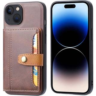 iPhone 15 Retro Style Cover med Pung - Brun
