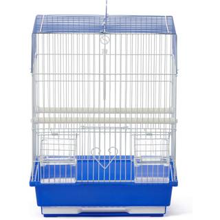 Prevue Pet Products Flat Top Economy Parakit og lille fuglebur med hvid trd Bl plastikbund med aftagelig bakke