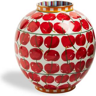 La DoubleJ Vases - 'Cherries Avorio' bubble vase in Ivory 100% PORCELAIN