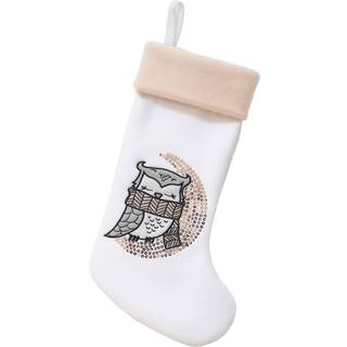 Bamboomn 1 pc s?t 18 """" Klassisk h?ndbroderet sequined Cute Animal Christmas Stocking 03 Owl