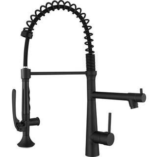 Matte sort køkken vandhane med sprayer aimadi kommerciel enkelt håndtag et hul trækkes sprøjte køkken vandhaner