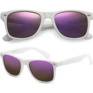 Polarspex herre solbriller - retro solbriller til m?nd polariserede solbriller til kvinder - seje nuancer til k?rsel af fiskeri (Gloss White Amet