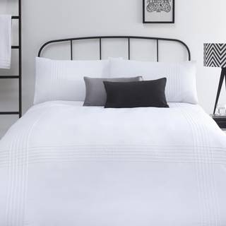 Serene Serene White Amalfi Pin Tuck Duvet Cover and Pillowcase Set