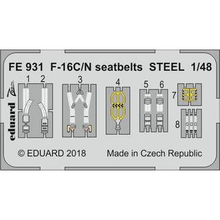 F-16C/N seatbelts STEEL for Tamiya