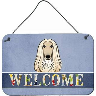 """" Caroline's Treasures BB1430DS812 Afghan Hound Welcome Wall eller Door Hanging Prints 8 x 12 """" """" Multicolor """"