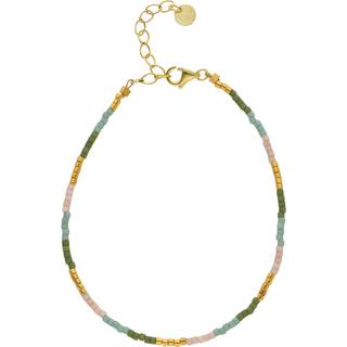 Nuni - Kira Dusty Green armbånd i forgyldt sølv