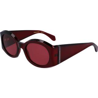 Ferragamo Kvinde SF2008S 612 Solbriller Acetat Bordeaux Rund Normal Normal