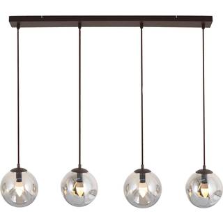 Glas hængelampe Valentina Lindby, dæmpbar, Aluminium/grå/zink, Stue/spisestue, Glas, Design