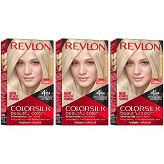 Revlon ColorSilk Permanent Blond Hårfarve – Ammoniakfri, 100% dækkende gråt hår, keratin og aminosyrer, Ingen rod, dryppfri formel