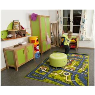 Legetæppe/Biltæppe med by og veje - 160 x 220 - Bambino - Fra 0 år.