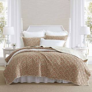Laura Ashley - King Quilt Set Letv?gtsbomulds senget?j med matchende shams vintage blomsterinspireret boligindretning med solidt omvendt (Lovesto