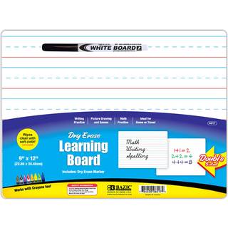 Bazic Dry Erase Lap Board 9 """" X12 """" & Marker Double-sidet prim?r styret & tomme sm? b?rbare tavler til l?rerhjem 1-pakke