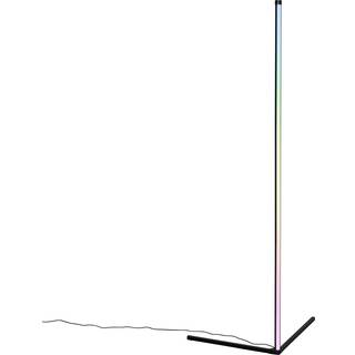 Gulvlampe sort inkl. LED med RGB og fjernbetjening - Carla