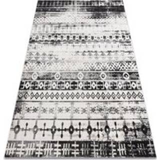 Moderne tæppe MUNDO E0592 etnisk boho udendørs beige / sort 200x290 cm