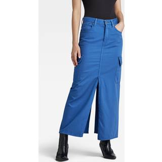 Viktoria Long Cargo Skirt - Medium blue - Women
