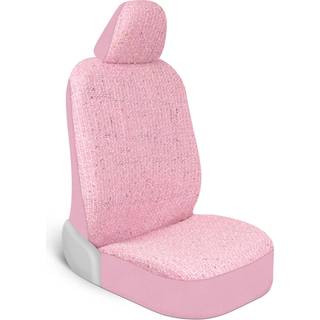 Carbella Sequin Tweed Bling Car Seat Cover 1 Piece Pink Seat Cover til biler med flerfarvet detalje S?d bilindvendig beskytter til lastbiler VAN