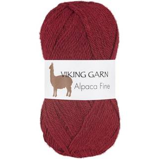 Viking Alpaca Fine 658 Bourgogne Indhold: 85% alpaca, 15% højlandsuld Vægt/længde: 50 g. = ca. 166 meter Anbefalede pinde: 3 mm Strikkefasthed: 10 x 10 cm = 28 m Vask: Uldvask ved 30 ℃.
